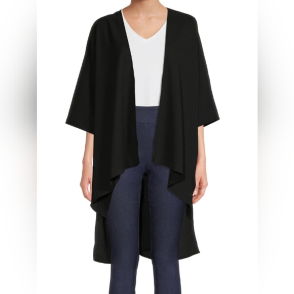 Time and Tru Women's Waterfall Layering Piece One Size Fits Most Black - Picture 1 of 6